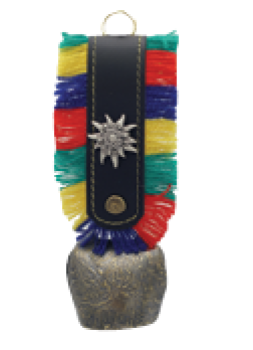 Glocke antik Fransenband Edelweiss 3cm